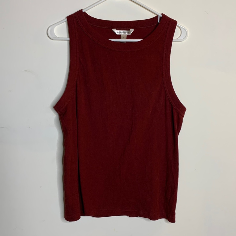 Banana Republic Maroon Knit Tank Top XL